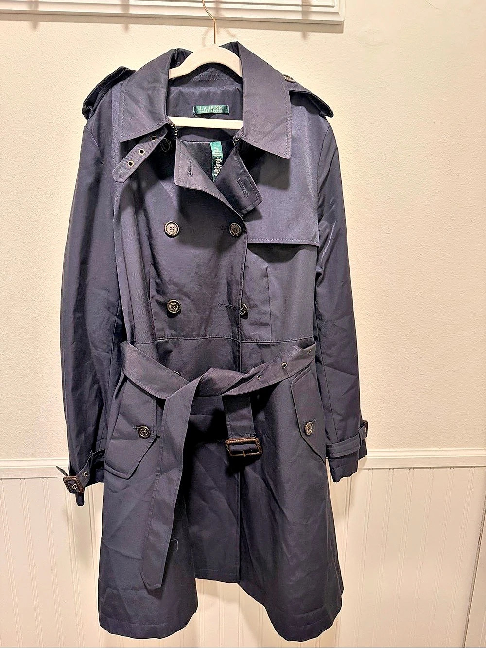 Lauren Ralph Lauren Women's Trench Coat Black Medium